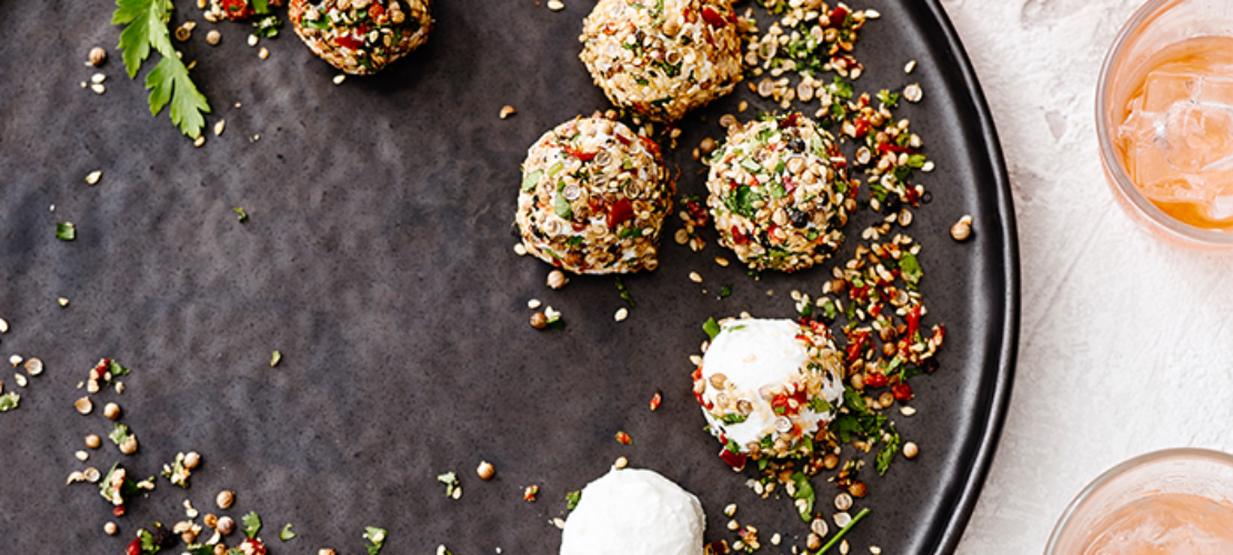 Snackballetjes met geitenkaas